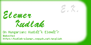 elemer kudlak business card